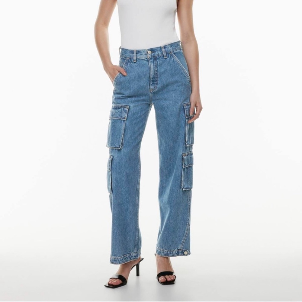 Women's Blue Cargo Denim Jeans Aritzia
